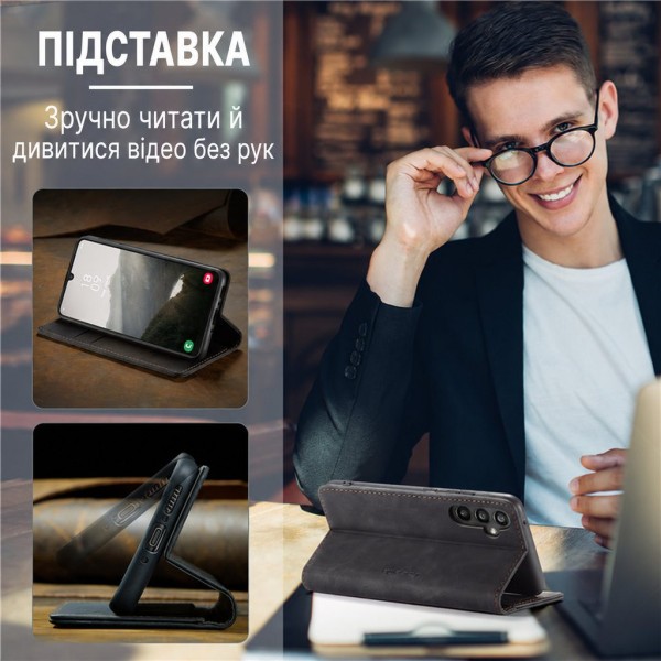 Чохол-книжка CaseMe Нубук для Samsung Galaxy S25 FE чорний