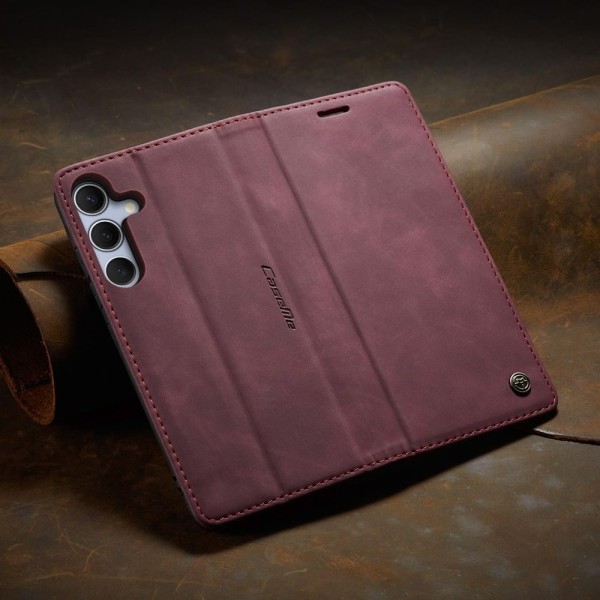 Чохол-книжка CaseMe Нубук для Samsung Galaxy S25+ бордовий