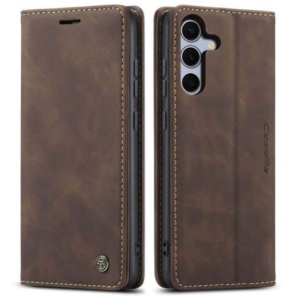Чохол-книжка CaseMe Нубук для Samsung Galaxy S25+ темно-коричневий