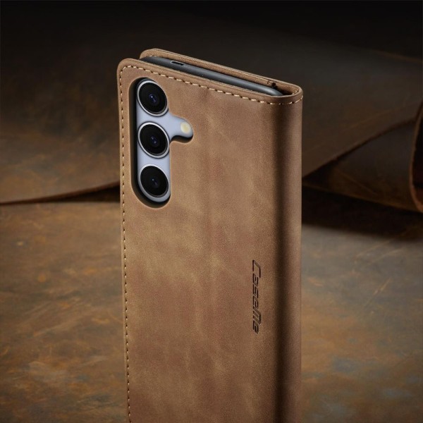 Чохол-книжка CaseMe Нубук для Samsung Galaxy S25+ світло-коричневий