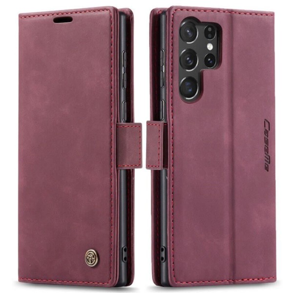 Чохол-книжка CaseMe Нубук для Samsung Galaxy S25 Ultra бордовий