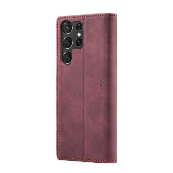 Чохол-книжка CaseMe Нубук для Samsung Galaxy S25 Ultra бордовий