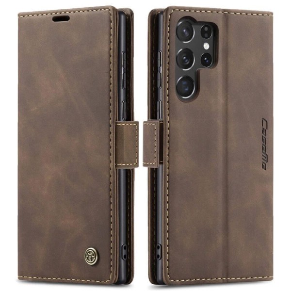 Чохол-книжка CaseMe Нубук для Samsung Galaxy S25 Ultra темно-коричневий
