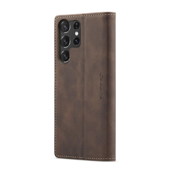 Чохол-книжка CaseMe Нубук для Samsung Galaxy S25 Ultra темно-коричневий