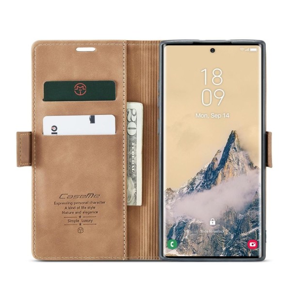 Чохол-книжка CaseMe Нубук для Samsung Galaxy S25 Ultra світло-коричневий