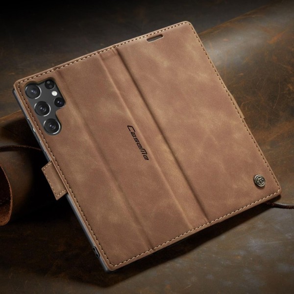 Чохол-книжка CaseMe Нубук для Samsung Galaxy S25 Ultra світло-коричневий
