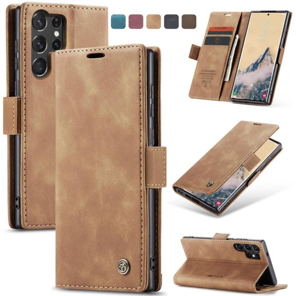 Чохол-книжка CaseMe Нубук для Samsung Galaxy S25 Ultra світло-коричневий