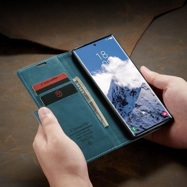 Чохол-книжка CaseMe Нубук для Samsung Galaxy S25 Ultra бірюзовий