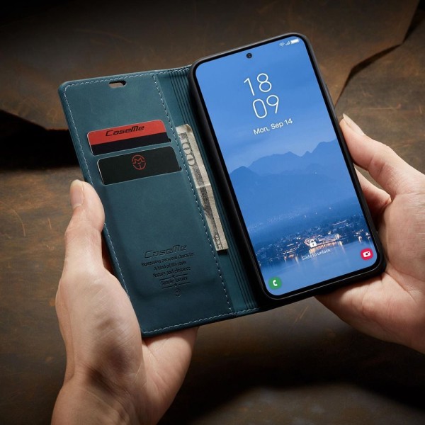 Чохол-книжка CaseMe Нубук для Samsung Galaxy S25 бірюзовий
