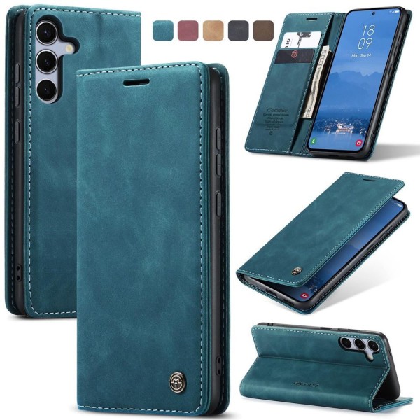 Чохол-книжка CaseMe Нубук для Samsung Galaxy S25 бірюзовий