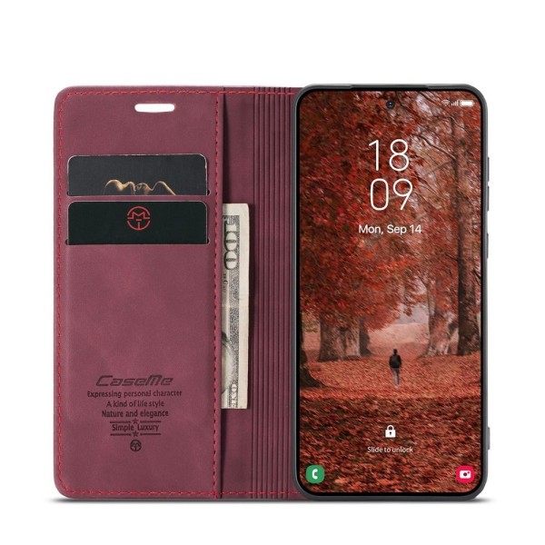 Чохол-книжка CaseMe Нубук для Samsung Galaxy S26+ бордовий