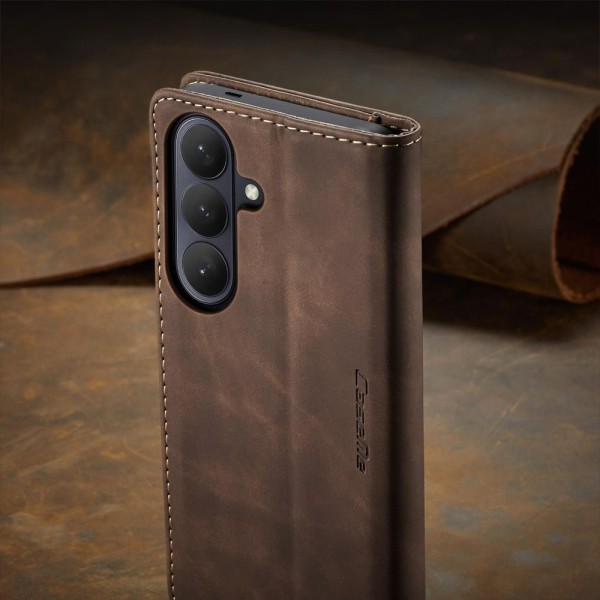 Чохол-книжка CaseMe Нубук для Samsung Galaxy S26+ темно-коричневий