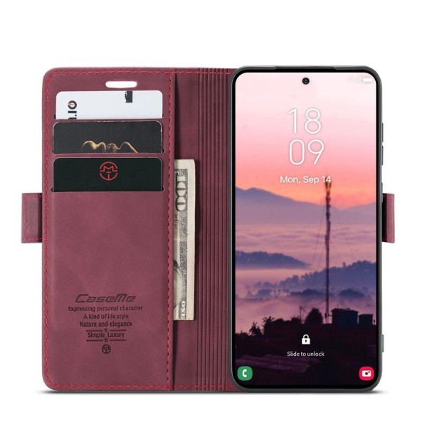 Чохол-книжка CaseMe Нубук для Samsung Galaxy S26 Ultra бордовий