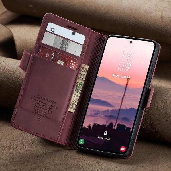 Чохол-книжка CaseMe Нубук для Samsung Galaxy S26 Ultra бордовий