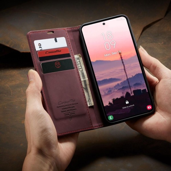 Чохол-книжка CaseMe Нубук для Samsung Galaxy S26 Ultra бордовий