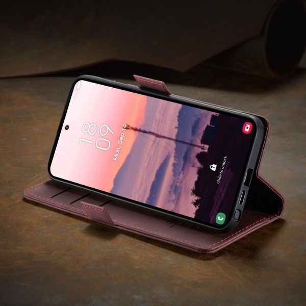 Чохол-книжка CaseMe Нубук для Samsung Galaxy S26 Ultra бордовий
