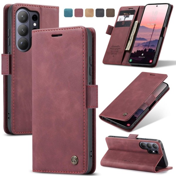 Чохол-книжка CaseMe Нубук для Samsung Galaxy S26 Ultra бордовий