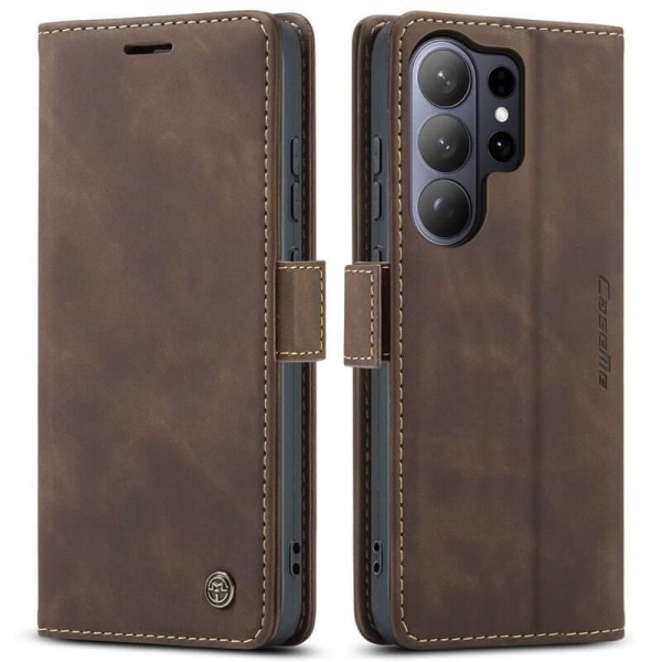 Чохол-книжка CaseMe Нубук для Samsung Galaxy S26 Ultra темно-коричневий