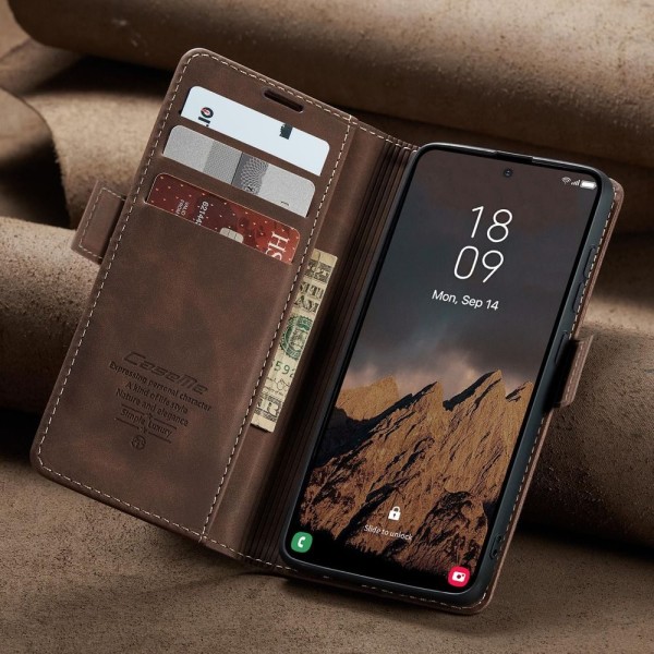 Чохол-книжка CaseMe Нубук для Samsung Galaxy S26 Ultra темно-коричневий