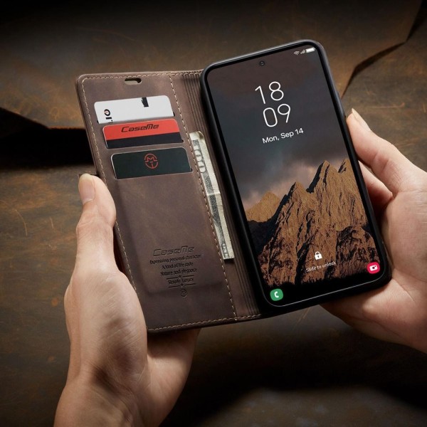 Чохол-книжка CaseMe Нубук для Samsung Galaxy S26 Ultra темно-коричневий
