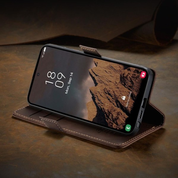 Чохол-книжка CaseMe Нубук для Samsung Galaxy S26 Ultra темно-коричневий
