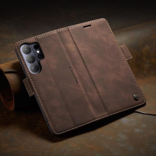 Чохол-книжка CaseMe Нубук для Samsung Galaxy S26 Ultra темно-коричневий