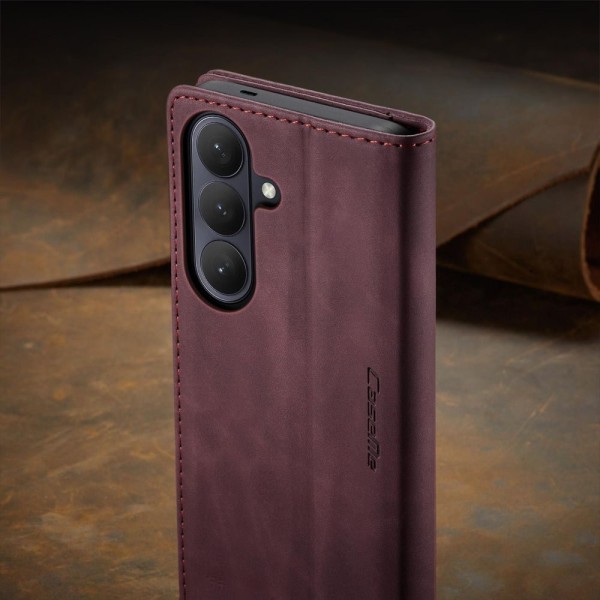 Чохол-книжка CaseMe Нубук для Samsung Galaxy S26 бордовий