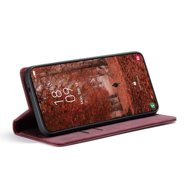 Чохол-книжка CaseMe Нубук для Samsung Galaxy S26 бордовий