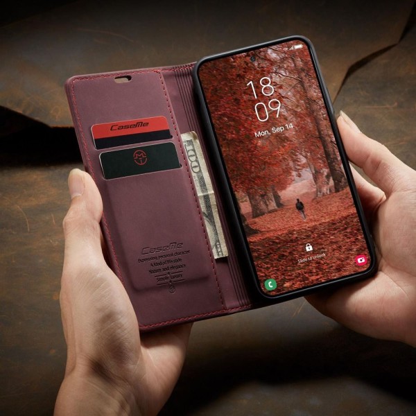 Чохол-книжка CaseMe Нубук для Samsung Galaxy S26 бордовий