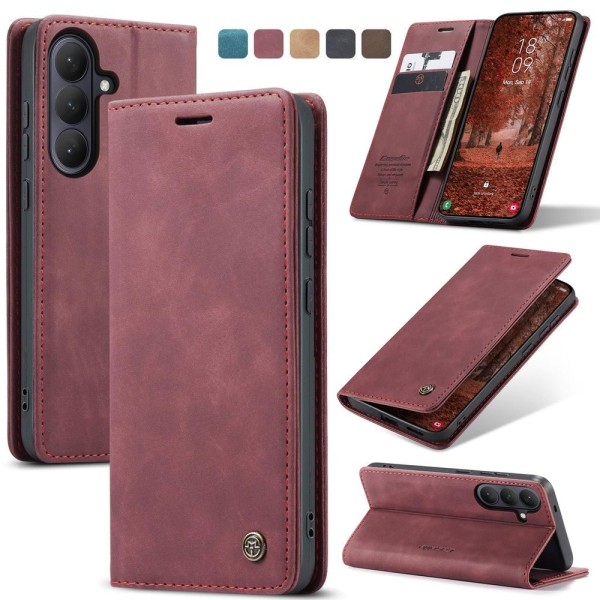 Чохол-книжка CaseMe Нубук для Samsung Galaxy S26 бордовий