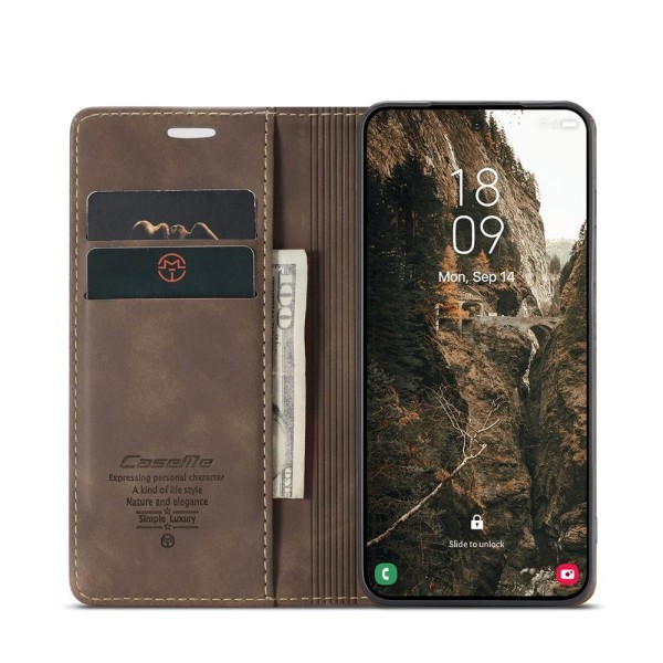 Чохол-книжка CaseMe Нубук для Samsung Galaxy S26 темно-коричневий