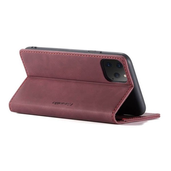 Чохол-книжка CaseMe Нубук для iPhone 11 Pro Max бордовий