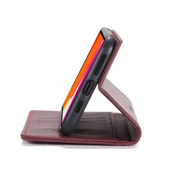 Чохол-книжка CaseMe Нубук для iPhone 11 Pro Max бордовий