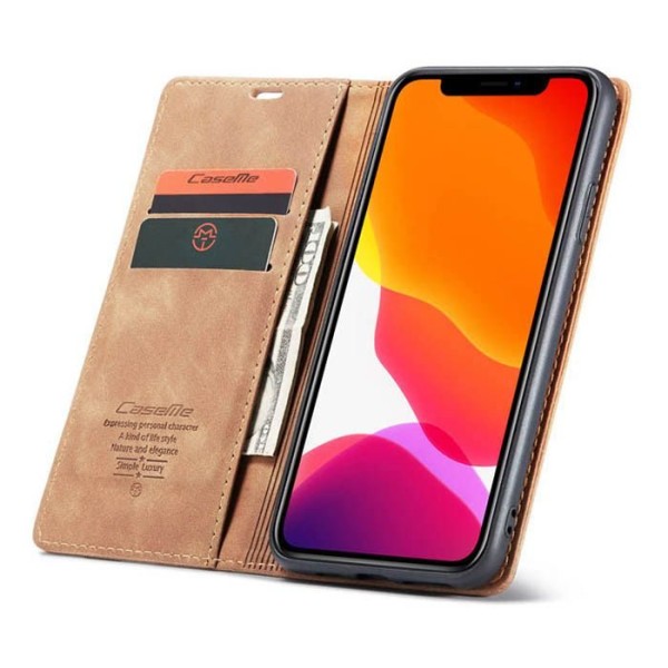 Чохол-книжка CaseMe Нубук для iPhone 11 Pro Max світло-коричневий