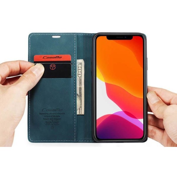 Чохол-книжка CaseMe Нубук для iPhone 11 Pro Max бірюзовий