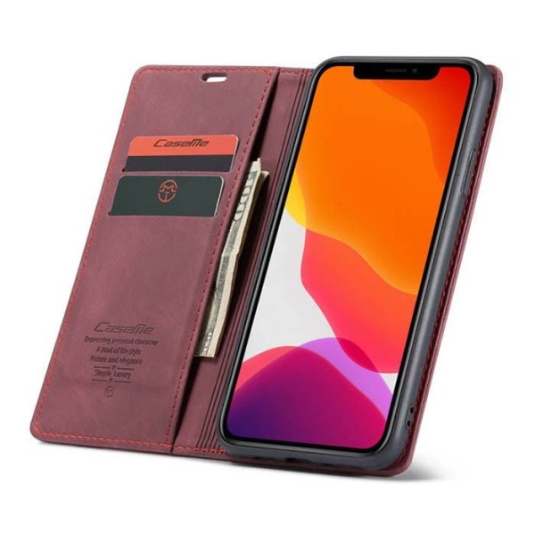 Чохол-книжка CaseMe Нубук для iPhone 11 Pro бордовий
