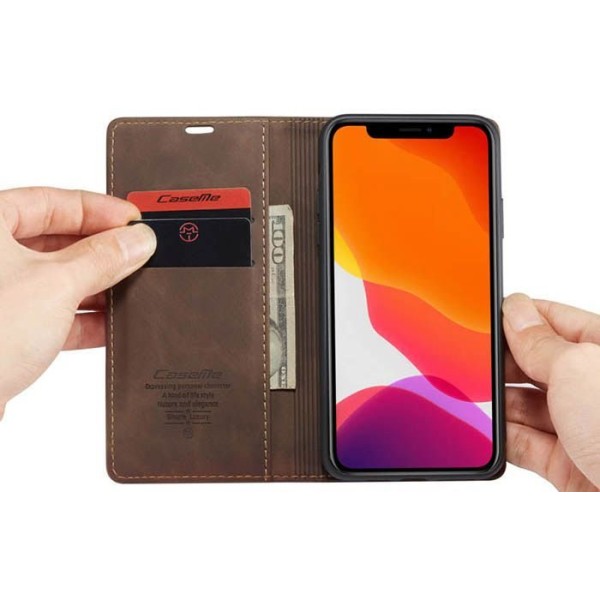 Чохол-книжка CaseMe Нубук для iPhone 11 Pro темно-коричневий