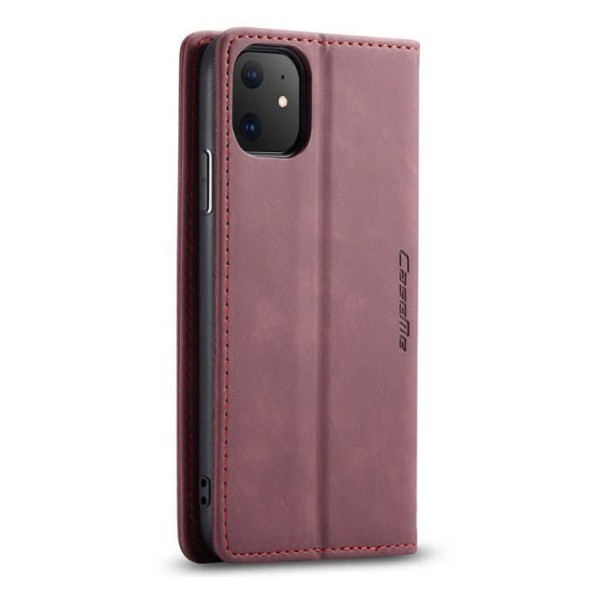 Чохол-книжка CaseMe Нубук для iPhone 11 бордовий