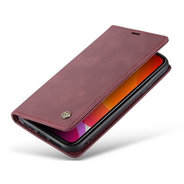 Чохол-книжка CaseMe Нубук для iPhone 11 бордовий
