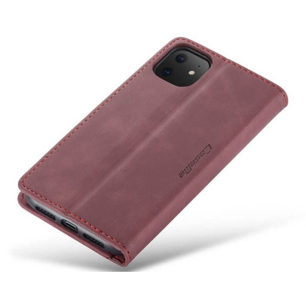 Чохол-книжка CaseMe Нубук для iPhone 11 бордовий