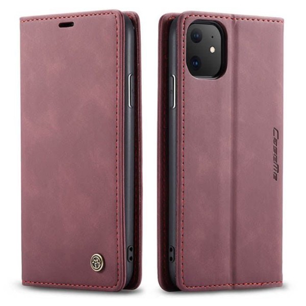Чохол-книжка CaseMe Нубук для iPhone 11 бордовий