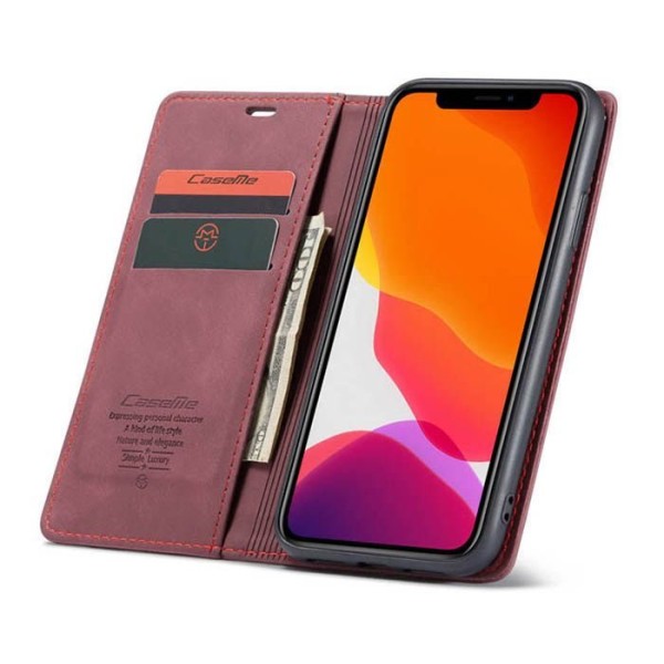 Чохол-книжка CaseMe Нубук для iPhone 11 бордовий