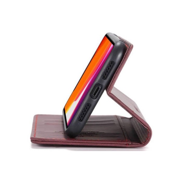 Чохол-книжка CaseMe Нубук для iPhone 11 бордовий