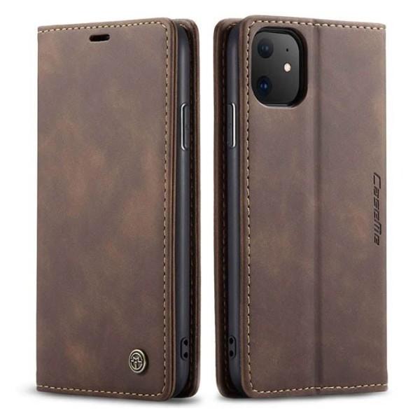 Чохол-книжка CaseMe Нубук для iPhone 11 темно-коричневий