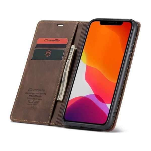 Чохол-книжка CaseMe Нубук для iPhone 11 темно-коричневий