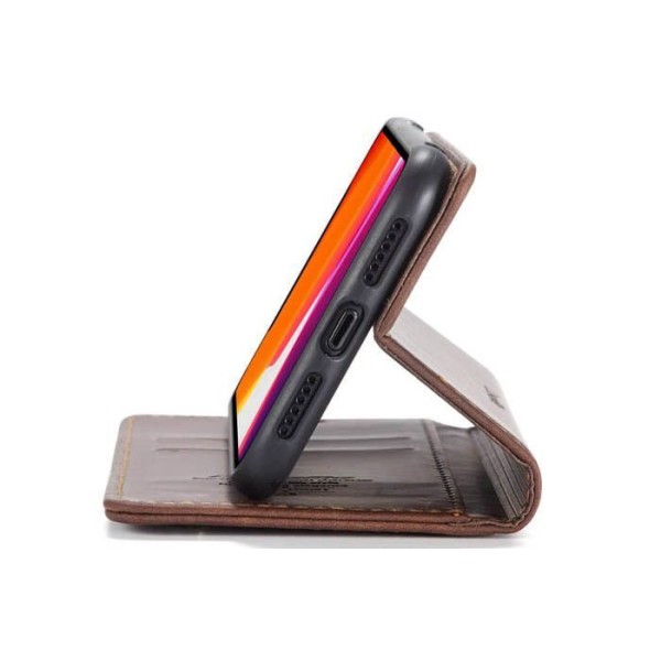 Чохол-книжка CaseMe Нубук для iPhone 11 темно-коричневий