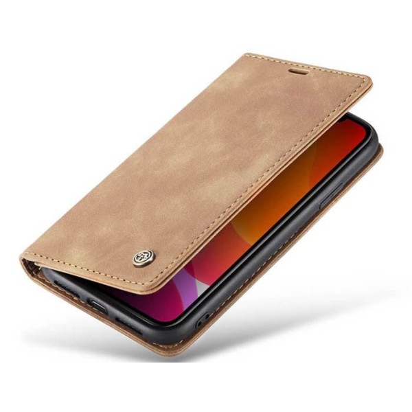 Чохол-книжка CaseMe Нубук для iPhone 11 світло-коричневий