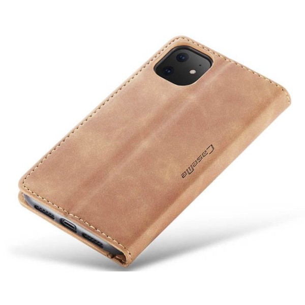Чохол-книжка CaseMe Нубук для iPhone 11 світло-коричневий