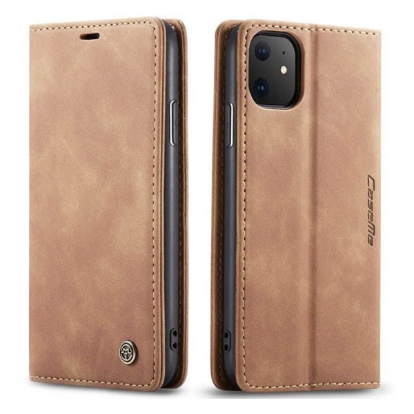 Чохол-книжка CaseMe Нубук для iPhone 11 світло-коричневий