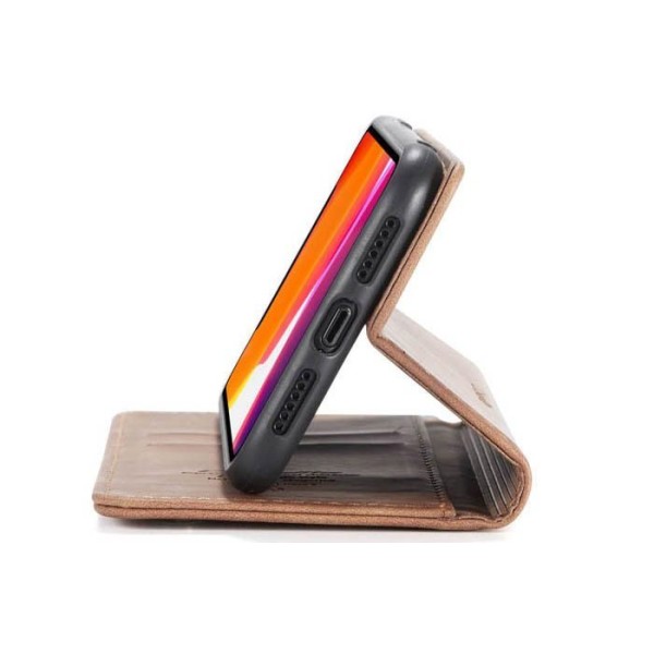 Чохол-книжка CaseMe Нубук для iPhone 11 світло-коричневий